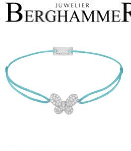 Filo Armband Textil Hellblau Schmetterling 925 Silber rhodiniert 21203977