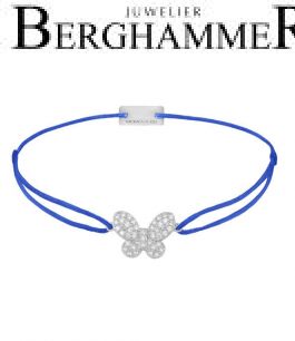 Filo Armband Textil Blitzblau Schmetterling 925 Silber rhodiniert 21203978