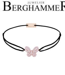 Filo Armband Textil Schwarz Schmetterling 925 Silber roségold vergoldet 21203989