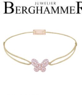 Filo Armband Textil Champagne Schmetterling 925 Silber roségold vergoldet 21203990