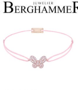 Filo Armband Textil Rosa Schmetterling 925 Silber roségold vergoldet 21203991