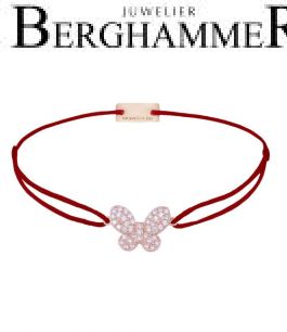 Filo Armband Textil Weinrot Schmetterling 925 Silber roségold vergoldet 21203992