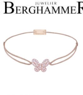 Filo Armband Textil Beige Schmetterling 925 Silber roségold vergoldet 21203994