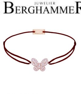 Filo Armband Textil Braun Schmetterling 925 Silber roségold vergoldet 21203995