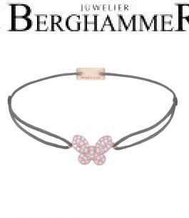 Filo Armband Textil Anthrazit Schmetterling 925 Silber roségold vergoldet 21203997