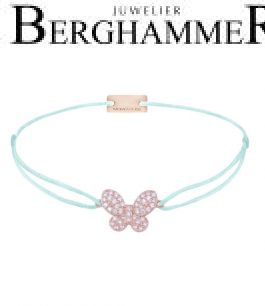 Filo Armband Textil Mint Schmetterling 925 Silber roségold vergoldet 21203999