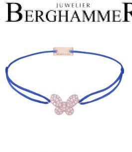 Filo Armband Textil Blitzblau Schmetterling 925 Silber roségold vergoldet 21204002
