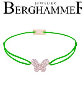 Filo Armband Textil Neon-Grün Schmetterling 925 Silber roségold vergoldet 21204006