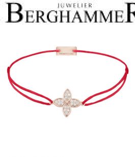 Filo Armband Textil Rot Blume 925 Silber roségold vergoldet 21204036