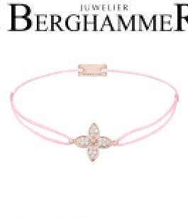 Filo Armband Textil Rosa Blume 925 Silber roségold vergoldet 21204039