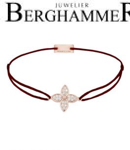 Filo Armband Textil Braun Blume 925 Silber roségold vergoldet 21204043