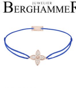 Filo Armband Textil Blitzblau Blume 925 Silber roségold vergoldet 21204050