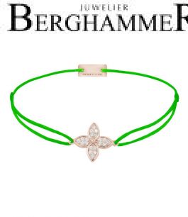 Filo Armband Textil Neon-Grün Blume 925 Silber roségold vergoldet 21204054