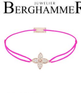 Filo Armband Textil Neon-Pink Blume 925 Silber roségold vergoldet 21204058
