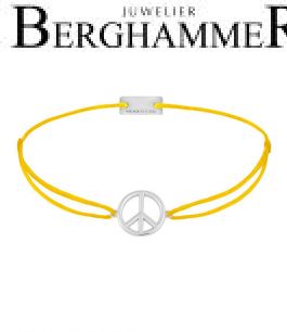 Filo Armband Textil Gelb Peace 925 Silber rhodiniert 21204065