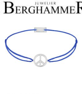 Filo Armband Textil Blitzblau Peace 925 Silber rhodiniert 21204074