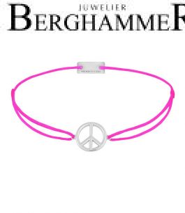 Filo Armband Textil Neon-Pink Peace 925 Silber rhodiniert 21204082