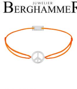 Filo Armband Textil Neon-Orange Peace 925 Silber rhodiniert 21204083
