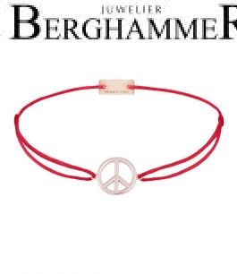 Filo Armband Textil Rot Peace 925 Silber roségold vergoldet 21204084