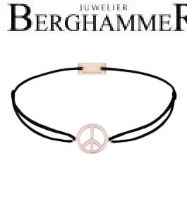 Filo Armband Textil Schwarz Peace 925 Silber roségold vergoldet 21204085