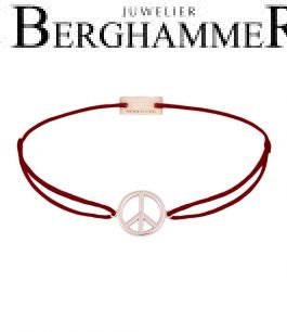 Filo Armband Textil Weinrot Peace 925 Silber roségold vergoldet 21204088