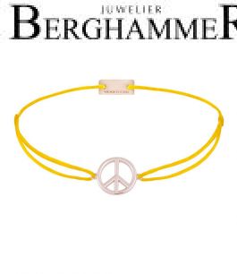 Filo Armband Textil Gelb Peace 925 Silber roségold vergoldet 21204089