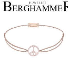 Filo Armband Textil Beige Peace 925 Silber roségold vergoldet 21204090