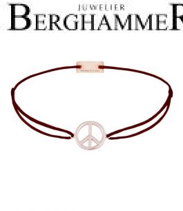 Filo Armband Textil Braun Peace 925 Silber roségold vergoldet 21204091