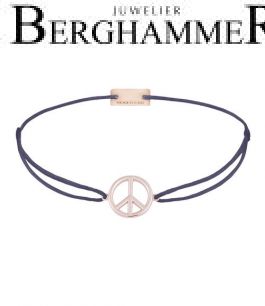 Filo Armband Textil Grau-Lila Peace 925 Silber roségold vergoldet 21204092