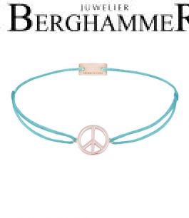 Filo Armband Textil Hellblau Peace 925 Silber roségold vergoldet 21204097