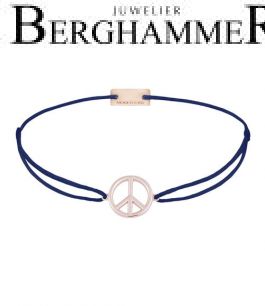 Filo Armband Textil Dunkelblau Peace 925 Silber roségold vergoldet 21204099