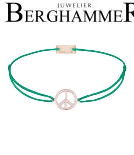 Filo Armband Textil Grasgrün Peace 925 Silber roségold vergoldet 21204101