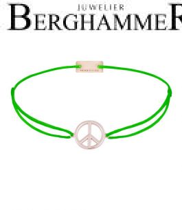 Filo Armband Textil Neon-Grün Peace 925 Silber roségold vergoldet 21204102