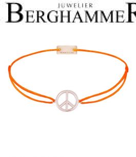 Filo Armband Textil Neon-Orange Peace 925 Silber roségold vergoldet 21204107