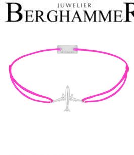 Filo Armband Textil Neon-Pink Flugzeug 925 Silber rhodiniert 21204130
