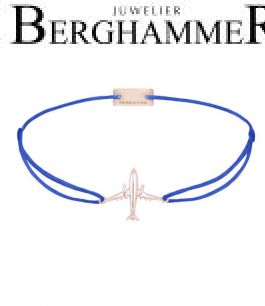 Filo Armband Textil Blitzblau Flugzeug 925 Silber roségold vergoldet 21204146