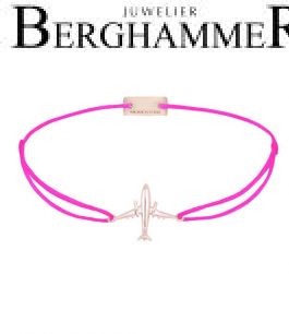 Filo Armband Textil Neon-Pink Flugzeug 925 Silber roségold vergoldet 21204154