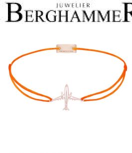Filo Armband Textil Neon-Orange Flugzeug 925 Silber roségold vergoldet 21204155