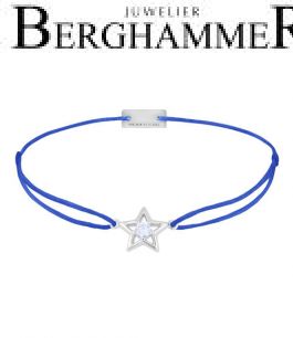 Filo Armband Textil Blitzblau Stern 925 Silber rhodiniert 21204170
