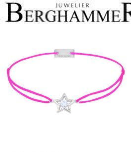 Filo Armband Textil Neon-Pink Stern 925 Silber rhodiniert 21204178