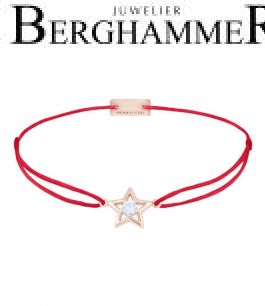 Filo Armband Textil Rot Stern 925 Silber roségold vergoldet 21204180
