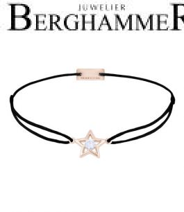 Filo Armband Textil Schwarz Stern 925 Silber roségold vergoldet 21204181