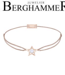 Filo Armband Textil Beige Stern 925 Silber roségold vergoldet 21204186