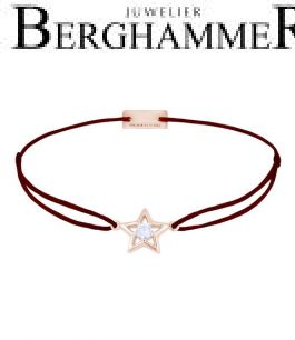 Filo Armband Textil Braun Stern 925 Silber roségold vergoldet 21204187