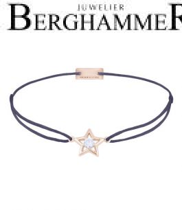 Filo Armband Textil Grau-Lila Stern 925 Silber roségold vergoldet 21204188