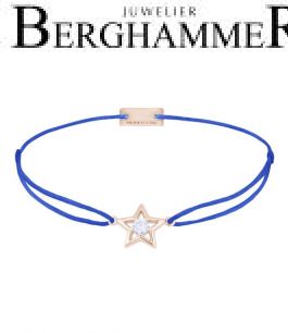 Filo Armband Textil Blitzblau Stern 925 Silber roségold vergoldet 21204194