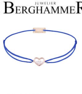 Filo Armband Textil Blitzblau Herz 925 Silber roségold vergoldet 21204242