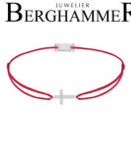 Filo Armband Textil Rot Kreuz 925 Silber rhodiniert 21204252