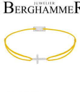 Filo Armband Textil Gelb Kreuz 925 Silber rhodiniert 21204257