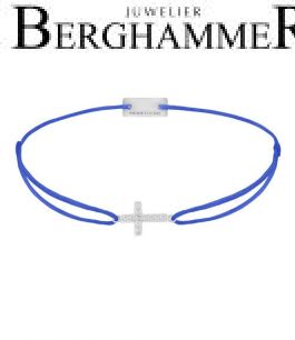 Filo Armband Textil Blitzblau Kreuz 925 Silber rhodiniert 21204266